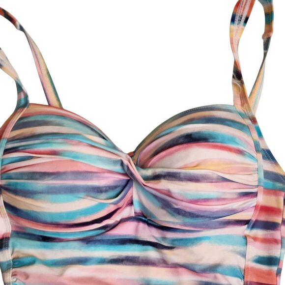Niptuck Multifit Cup Multicolored One Piece Ruched Sides Sz 8 - Picture 10 of 11